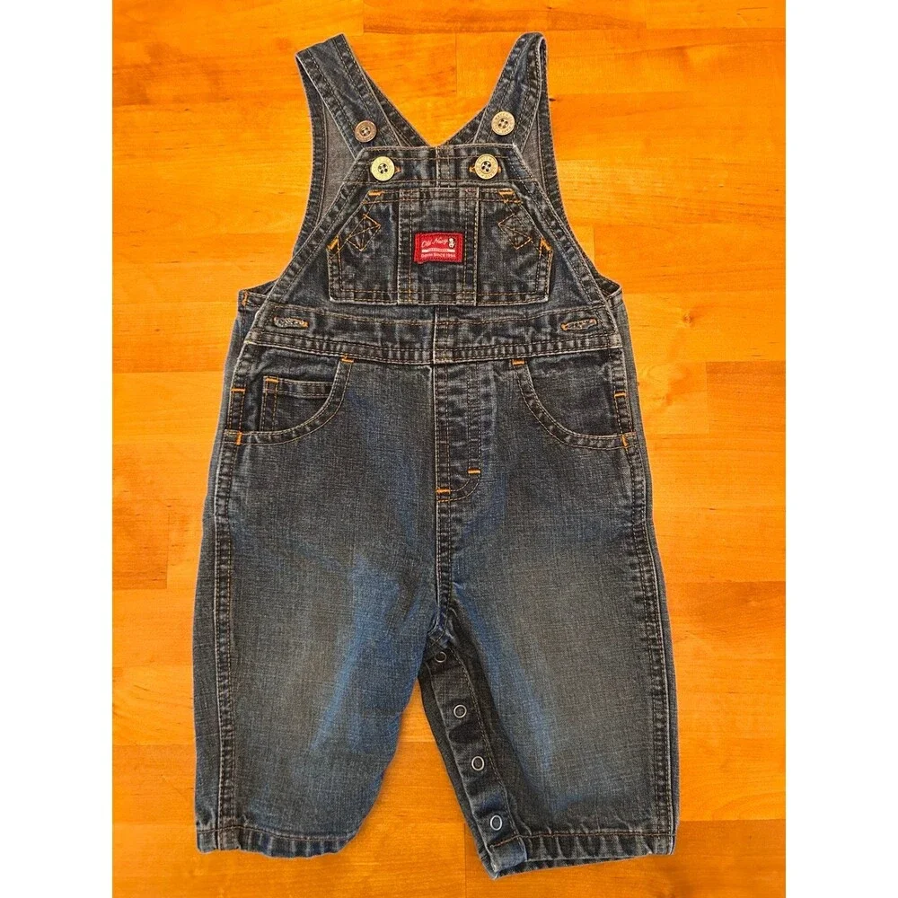 Old Navy “Baby” Boy Denim Long Pant Overalls Size 3-6 Months